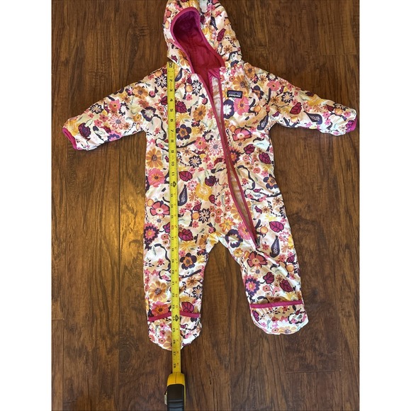 Patagonia Reversible Puff-Ball Bunting Insulated Ski Suit Floral Snow Baby 6-12 - Picture 5 of 5